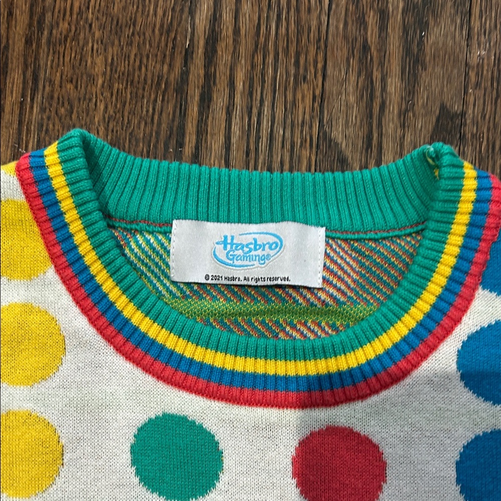 Twister Costume Colorful Polka Dot Crewneck Sweater - Picture 2 of 3